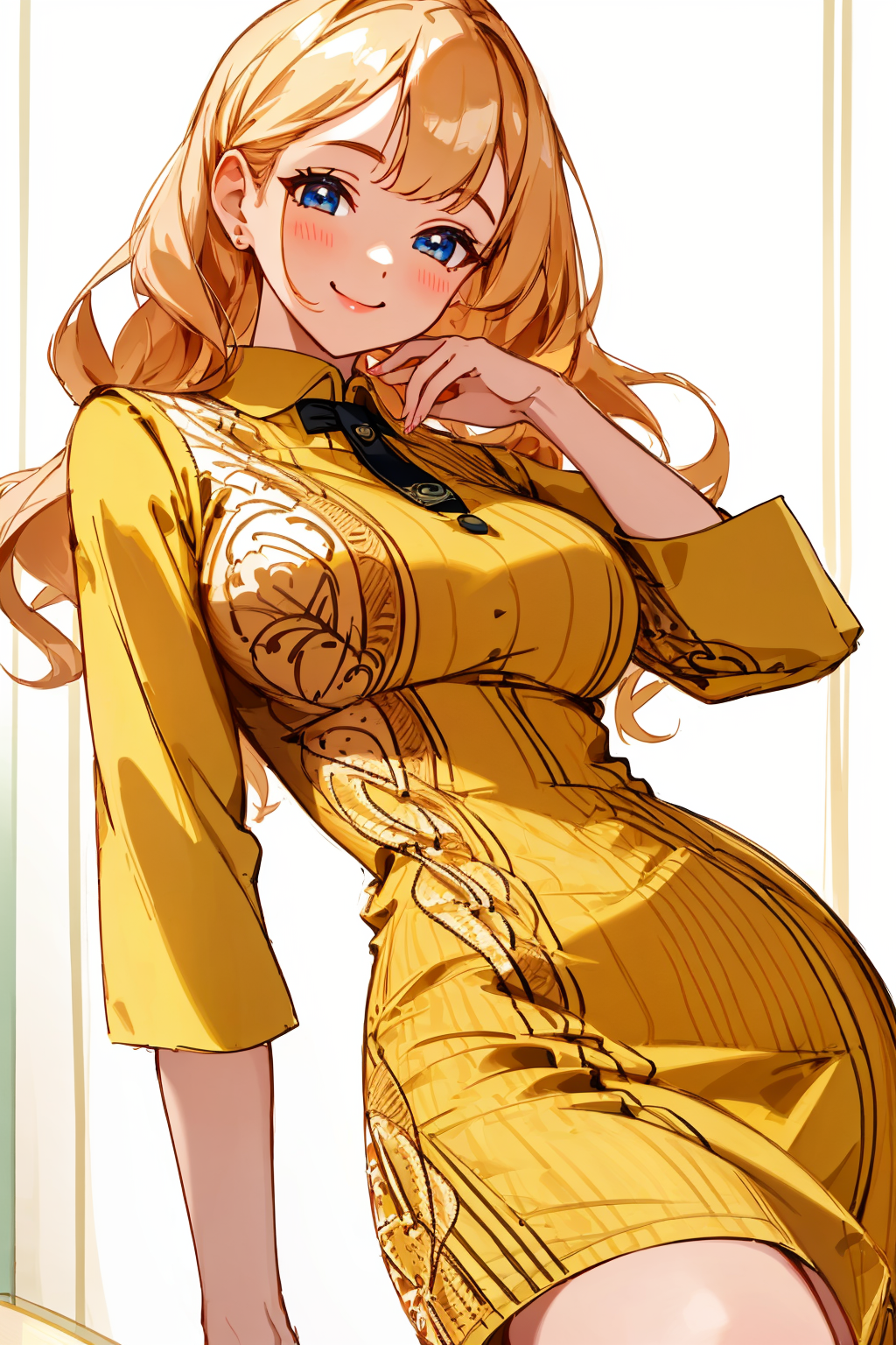 02269-3003697713-4K, Masterpiece, highres, absurdres,extremely detailed eyes and face,smiling_pencil_dress, a woman in a dress posing for a pictu.png